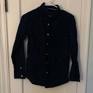 Cat & Jack Boys’ Navy Polka Dot Button Down Shirt